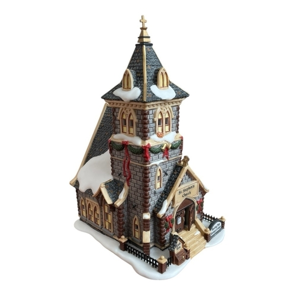 VNTG Christmas Village Department 56 St Stephen Church Victorian Cathedral - Picture 3 of 8